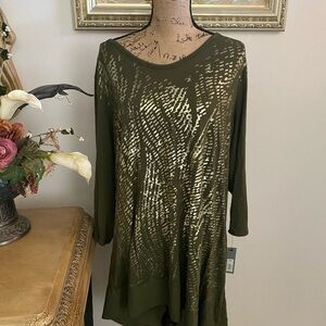𝅺APT 9 Olive Green New With Tags Tunic 2xl